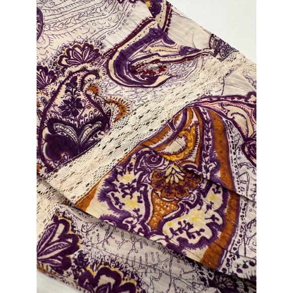 NEW Band of the Free Mirabelle Crop Top Size L Cream Purple Paisley Lace NWT - Picture 13 of 15